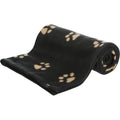 Trixie Couverture Barney 150x100cm Noire avec motif de Pattes Beiges