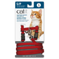 Catit Harnais Réglable avec Laisse Rouge P