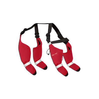 Canada Pooch Bottes à Bretelles Rouges Taille 4 (Courtes)