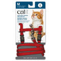 Catit Harnais Réglable avec Laisse Rouge M