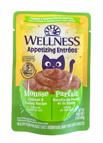 Wellness Appetizing Entrées Mousse Recette de Poulet & Dinde Infusé de Bouillon 40g