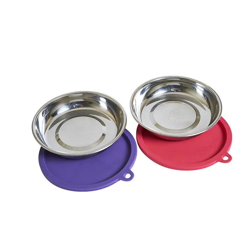 Messy Cats Bol En Acier Inoxydable Pour Chat, Avec Couvercles En Silicone (Paquet de 2)
