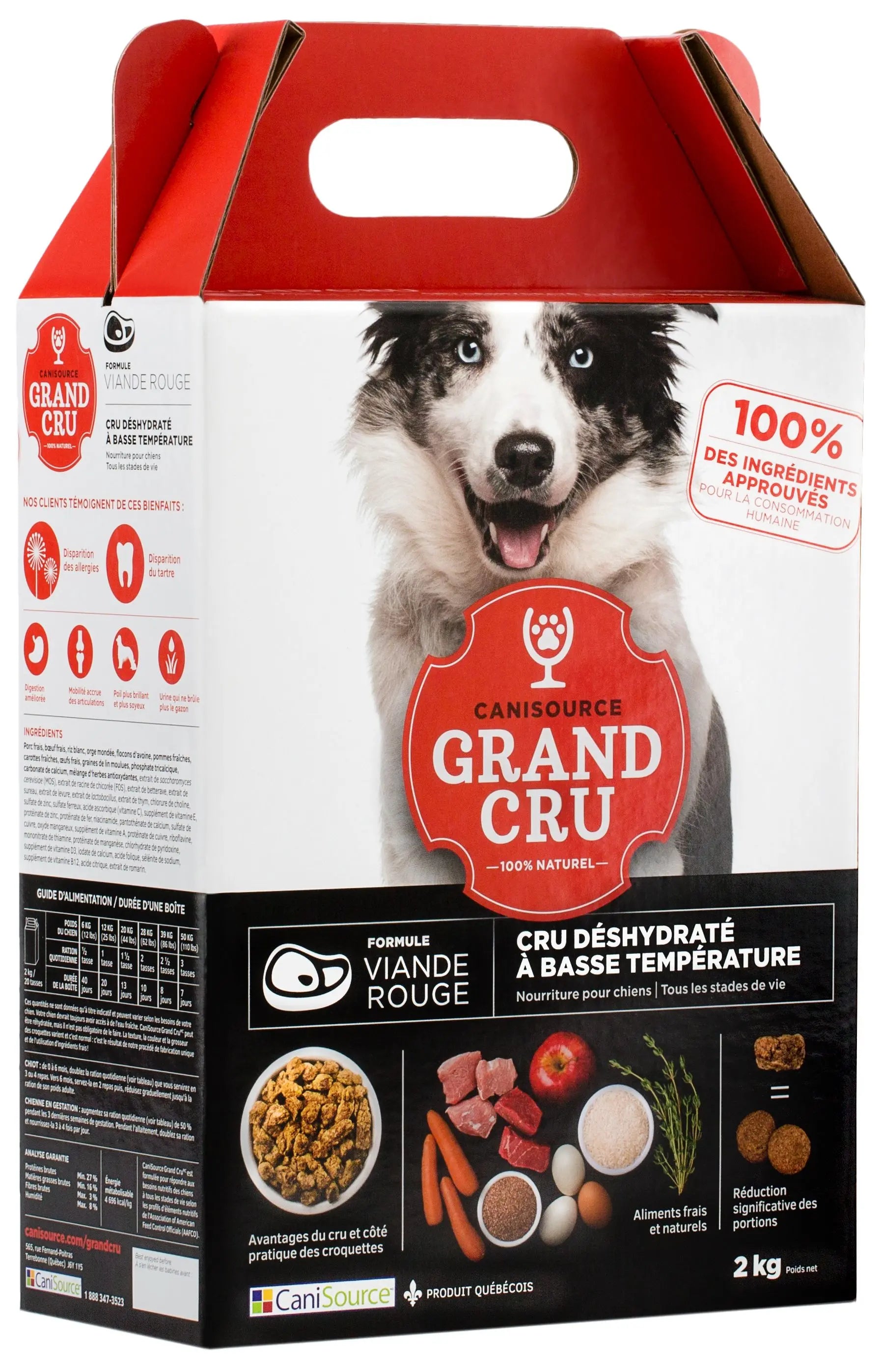 CaniSource Grand Cru Pour Chien Viande Rouge Porc & Boeuf 4.4lbs / 2kg