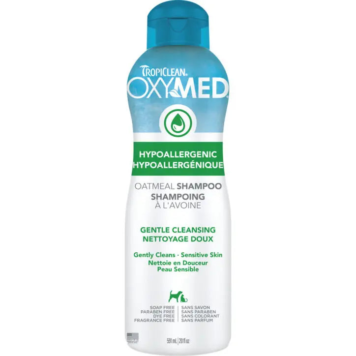 Tropiclean Oxymed Shampoing Hypoallergénique À l'Avoine Sans Parfum 591ml