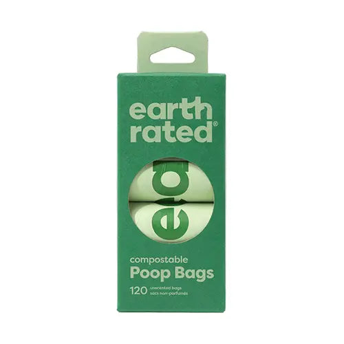 Earth Rated Poop Bags 120 Sacs (8 Rouleaux) Sans Parfum Compostables