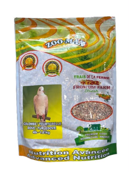 Zoo-Max Economax Mélange pour Colombe / Tourterelle 4lb / 1.81kg (Commande Spéciale)