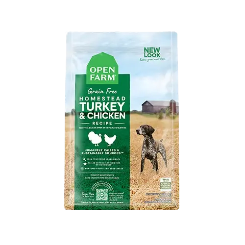 Open Farm Sans Grains Dinde et Poulet d’Élevage pour Chien 4lbs / 1.8kg