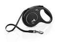 Flexi Classique Laisse Rétractable Sangle Moyenne 5m Noire (Jusqu'à 55lbs / 25kg)