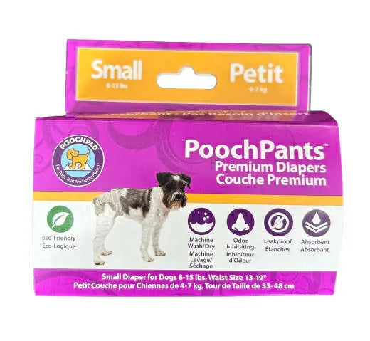 PoochPad Poochpants Culotte Hygiénique Réutilisable pour Femelle Petit