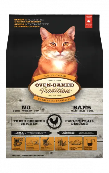 Oven-Baked Tradition Pour Chat Senior / Contrôle de Poids Poulet 5lb / 2.27kg