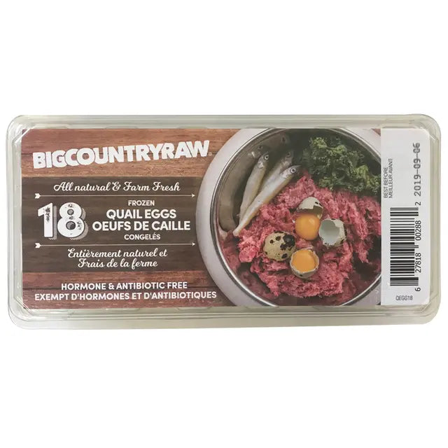 Big Country Raw Oeufs de caille (surgelés) - Paquet de 18