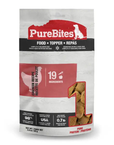 PureBites Chien Garniture de Repas Recette de Poulet 85g