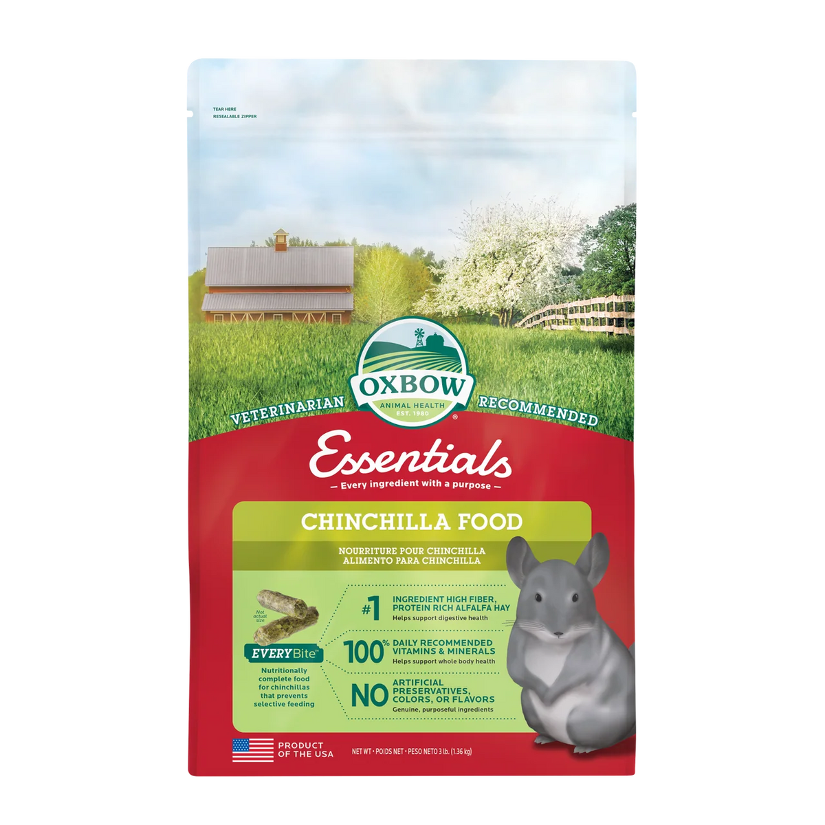 Oxbow Essentials Chinchilla 3lbs / 1.36kg